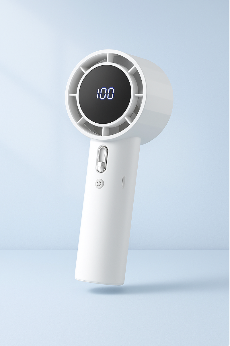 Portable Mini Fan with Battery Display