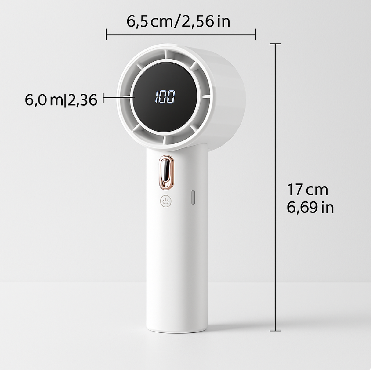 Portable Mini Fan with Battery Display